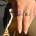 Pink Spiny Oyster Turquoise Ring